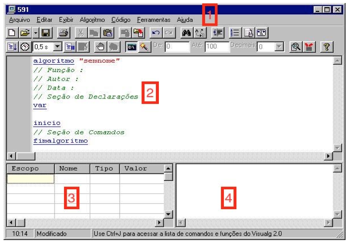 Código desenvolvido no VisualG 3.0